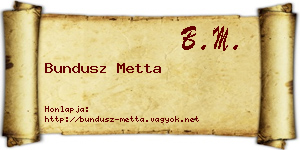 Bundusz Metta névjegykártya